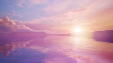 Fototapeta premium Pastel sunset over a lake