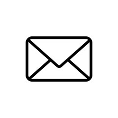 Mail icon, envelope, email web icon. message symbol isolated on transparent background.