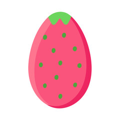 Stylized pink strawberry icon on black background illustration