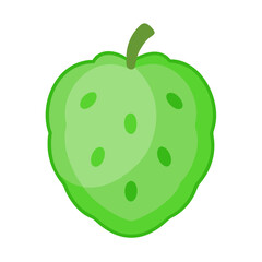 Stylized green soursop fruit on a black background