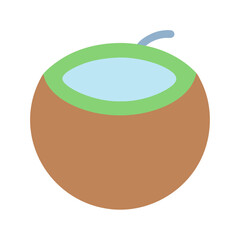 Simple graphical illustration of a refreshing tropical coconut drink