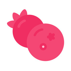 Stylized pink pomegranates against a black background, flat design