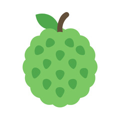 Flat design soursop illustration on a black background