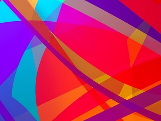 Vibrant geometric shapes intertwine, creating a dynamic abstract background with bold colors and modern lines.