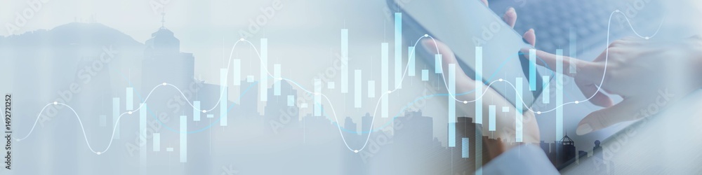 Poster modern financial analytics displayed on digital interface.