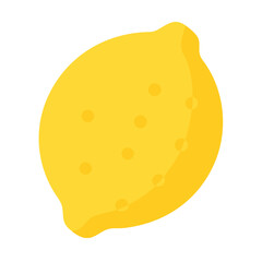 Simple bright yellow lemon illustration on a black backdrop