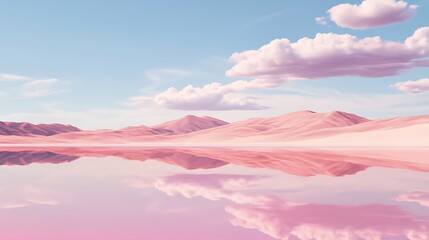 Obraz premium Pink desert landscape reflection
