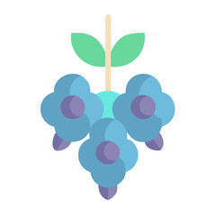 Stylized blueberry plant illustration with light colors on black
