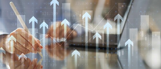 Business Growth and Analytics Visualization Financial Concept.