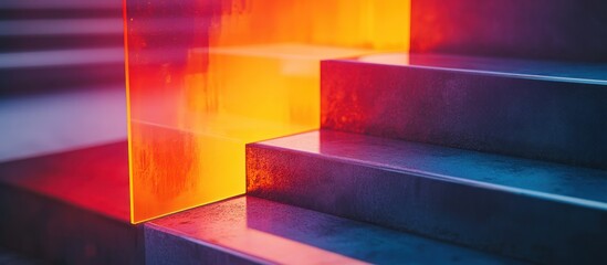 Abstract Steps in Neon Light