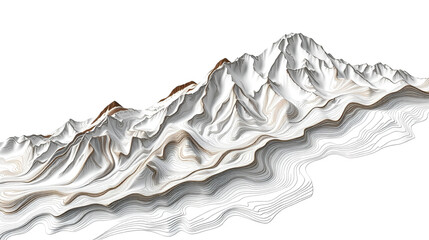 Contours of Topography and Topology. The concept of a conditional geography scheme and the terrain path. Modern design with White background with topographic wavy pattern design. Geographic mountain