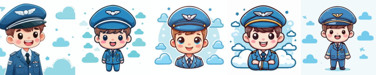 vector of a pilot smiling
