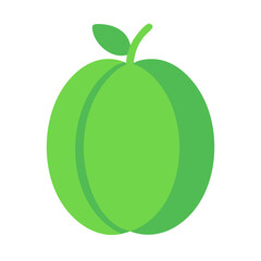 Stylized green apple illustration on a contrasting dark background