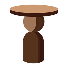 Minimalist round side table with sculptural base, unique design