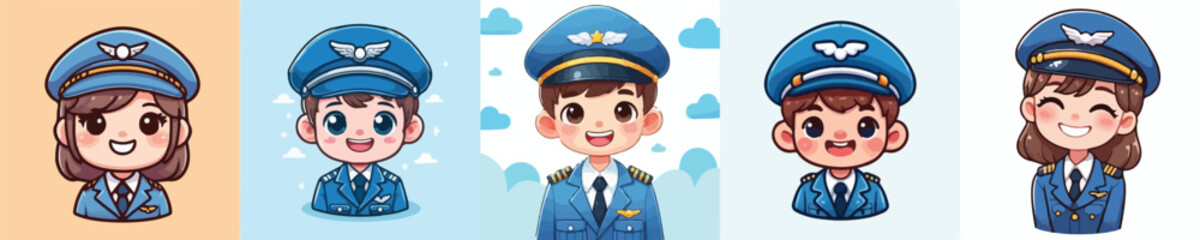 vector of a pilot smiling