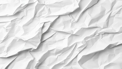Fototapeta premium A close-up view of crumpled white paper showcasing intricate textures and shadows. ideal for backgrounds in design projects or creative presentations