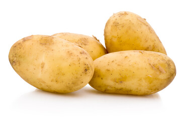 Fresh new potatoes isolated on white background