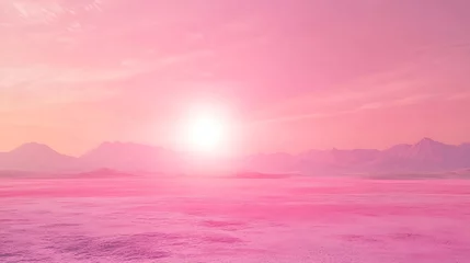 Gordijnen Pink sunrise landscape © Akkun