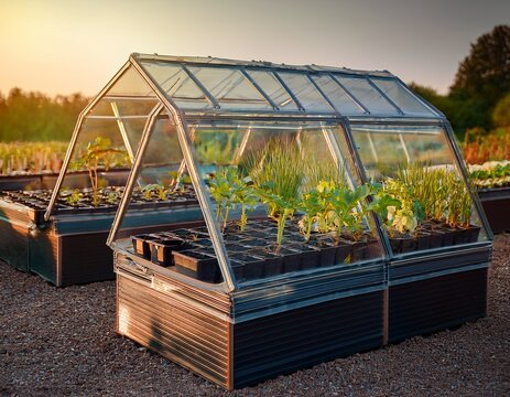 agriculture innovation concept modular planting units in a hexagonal layout for efficient gardening