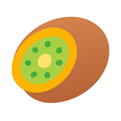 Vibrant kiwi fruit slice on black background illustration