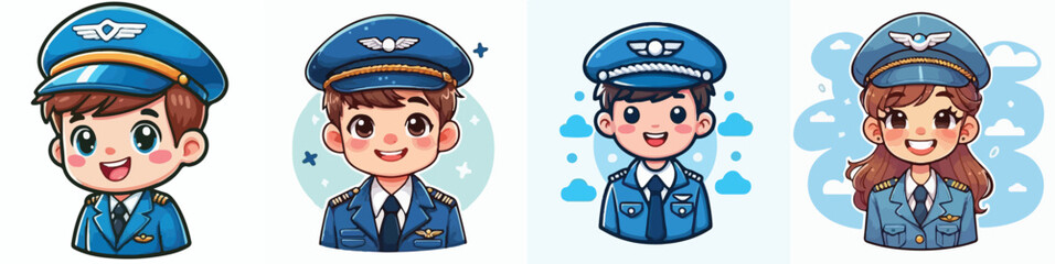 vector of a pilot smiling