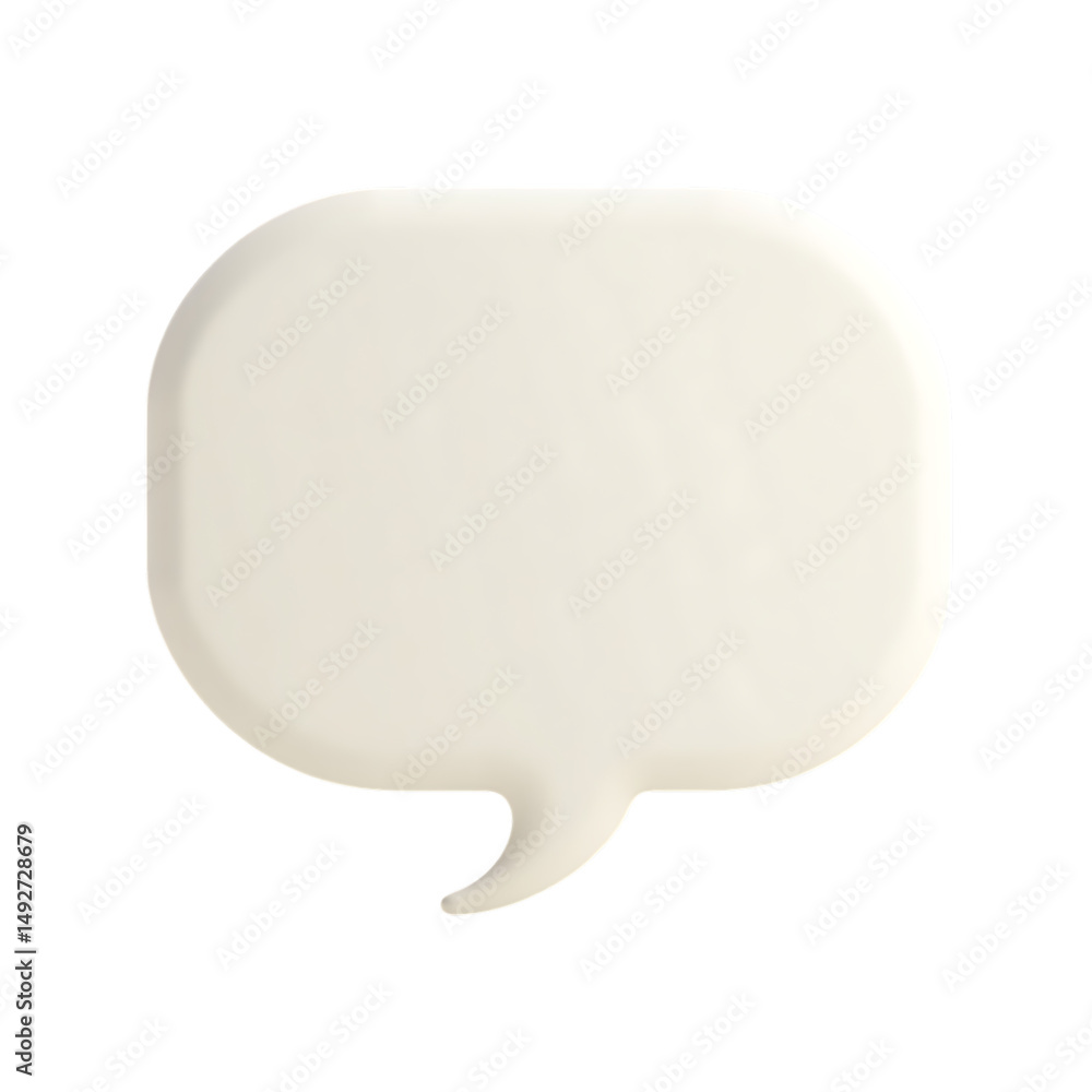 Poster white speech bubble isolated on transparent background 3d rendering