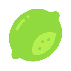 Vibrant lime illustration on black background, simple graphic style