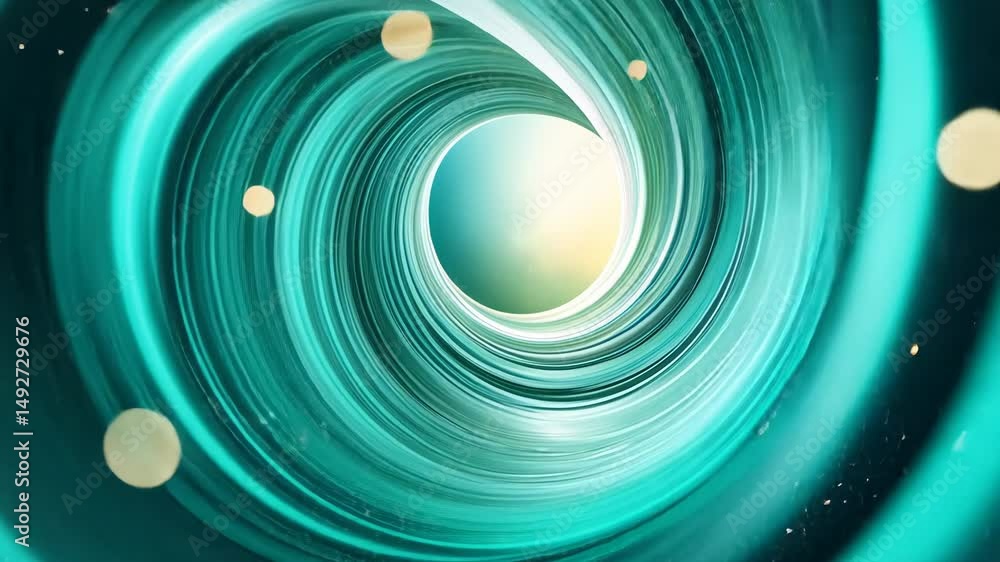 Poster vibrant abstract swirling vortex with dynamic light and depth.