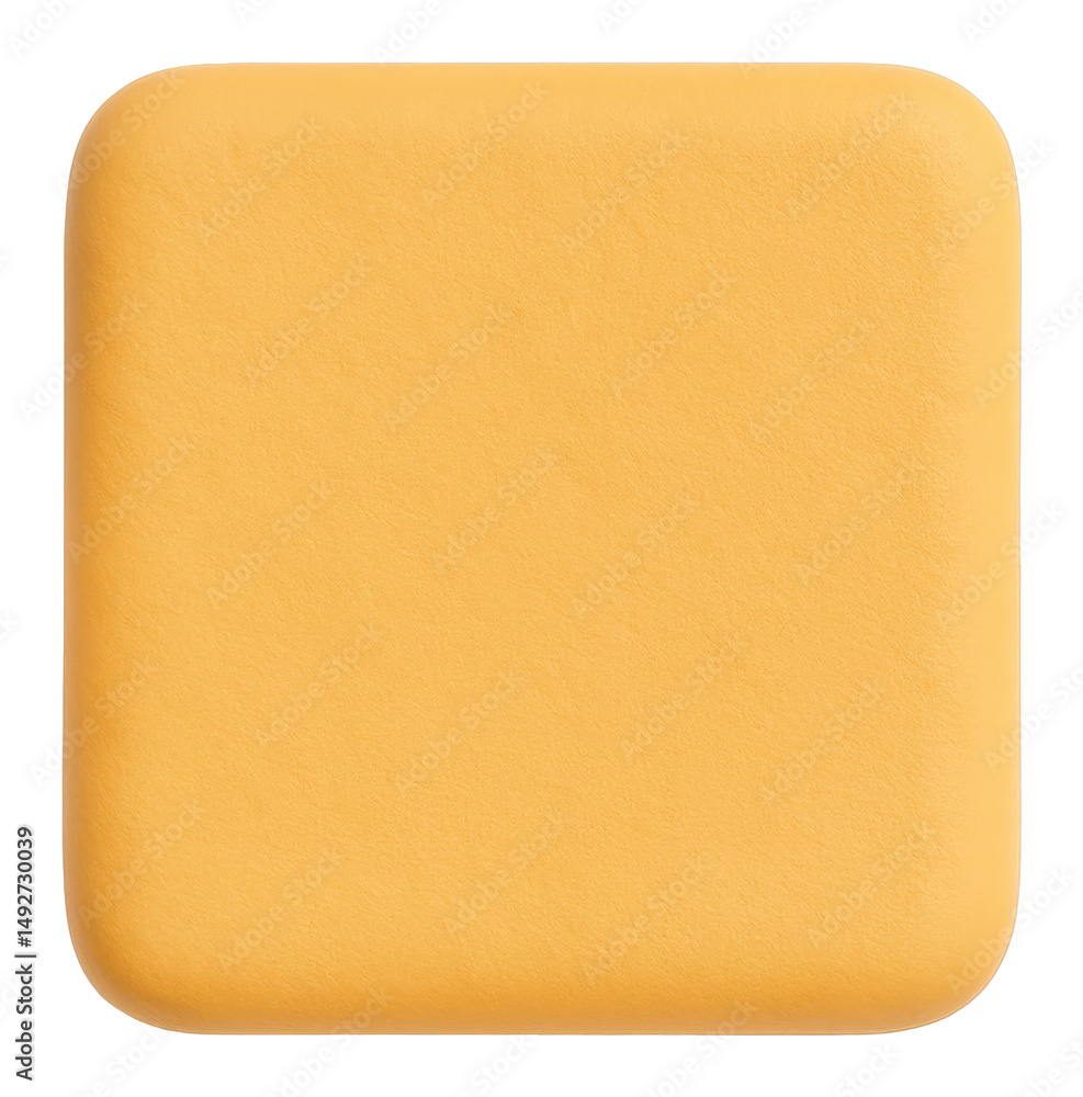 Poster square yellow shape with soft texture on transparent background
