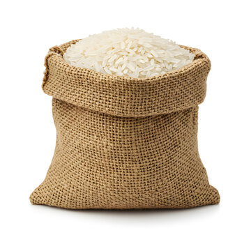 Rice in Burlap Sack