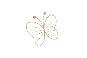 シンプルな北欧風蝶のベクターイラスト　金