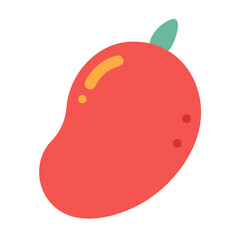 Stylized Mango Fruit Vector Graphic on a Black Background