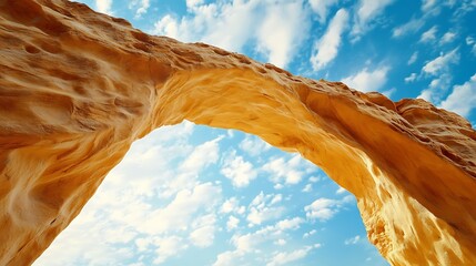 Sandstone archway against a blue sky