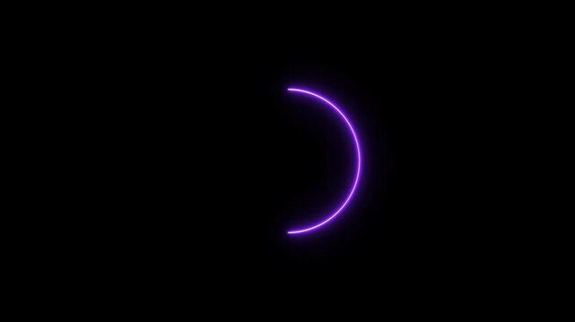 Abstract Neon Circle Loading Animation: Pink and Blue Glowing Rings on Black Background 4k