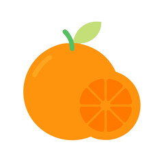 Vibrant orange with slice on stark black background illustration