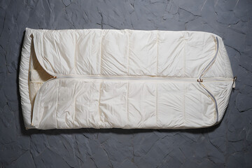 Fototapeta premium Cream Down Sleeping Bag Top View