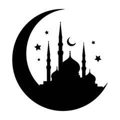 Eid mubarak celebration silhouette design