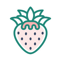 Simplified graphic illustration of a ripe and juicy strawberry
