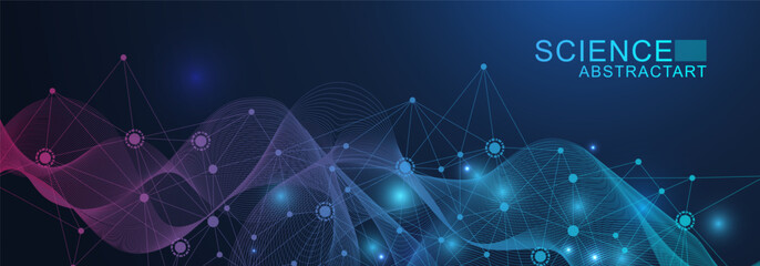 Global network connection website header or banner design. Abstract background with connecting dots and lines. Global business. Social network communication. Internet technology. Vector illustration