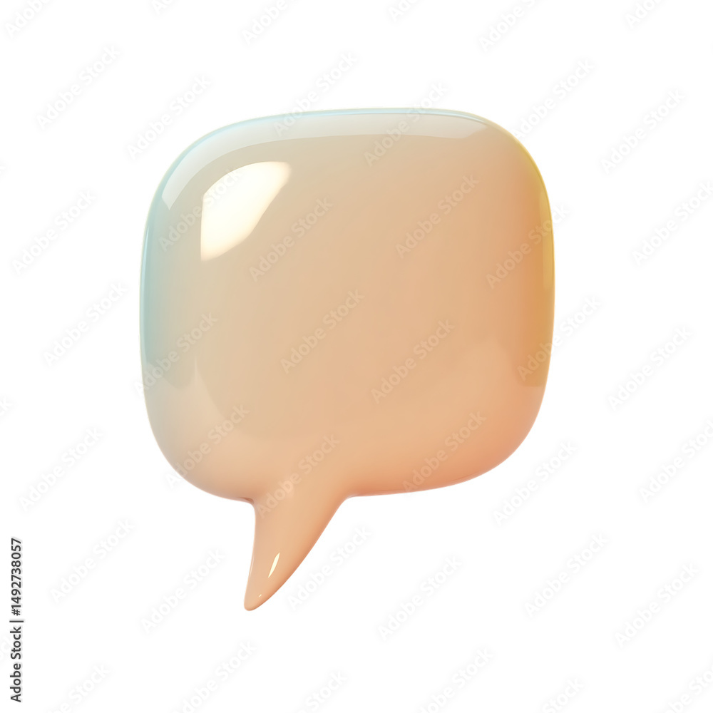 Poster beige speech bubble isolated on transparent background 3d rendering