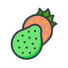 Prickly pear fruit illustration in flat design style