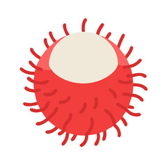 Isolated rambutan fruit vector illustration on a black background