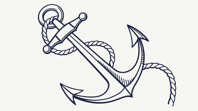 anchor and rope vector