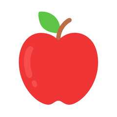 Vibrant red apple illustration with leaf on dark backdrop