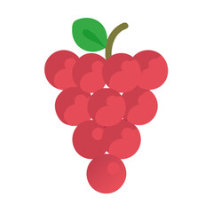 Illustration of stylized red grapes on a black background