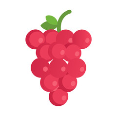 Stylized grape bunch icon with leaves on black background