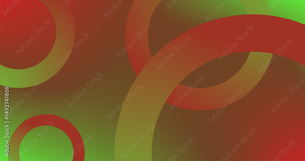 Poster red green gradient abstract background with red green gradient circles