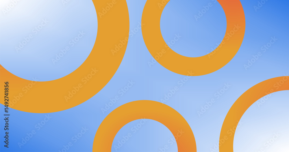 Poster gradient sky background with orange gradient circles