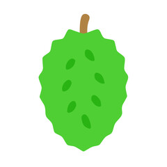 Simple soursop graphic illustration isolated against a dark background