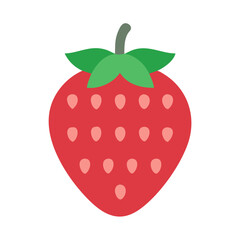 Stylized single strawberry on black background graphic illustration